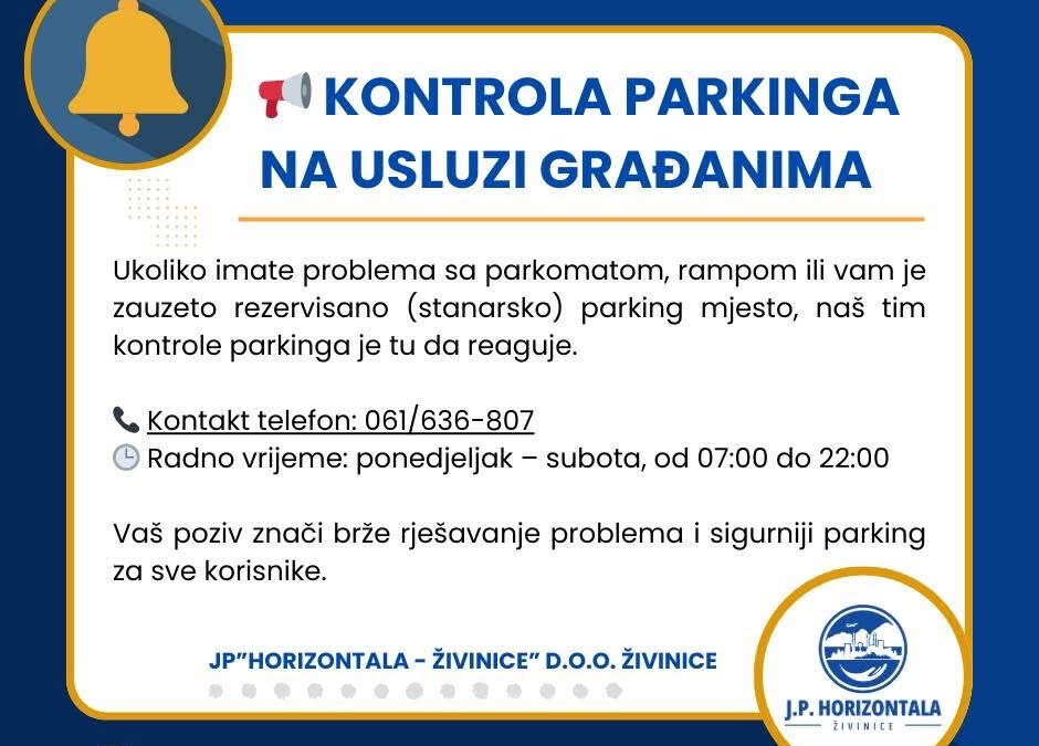Kontrola parkinga na usluzi građanima