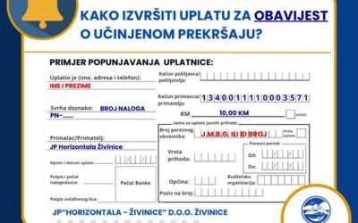 Uputstvo za popunjavanje uplatnice (obavijest)